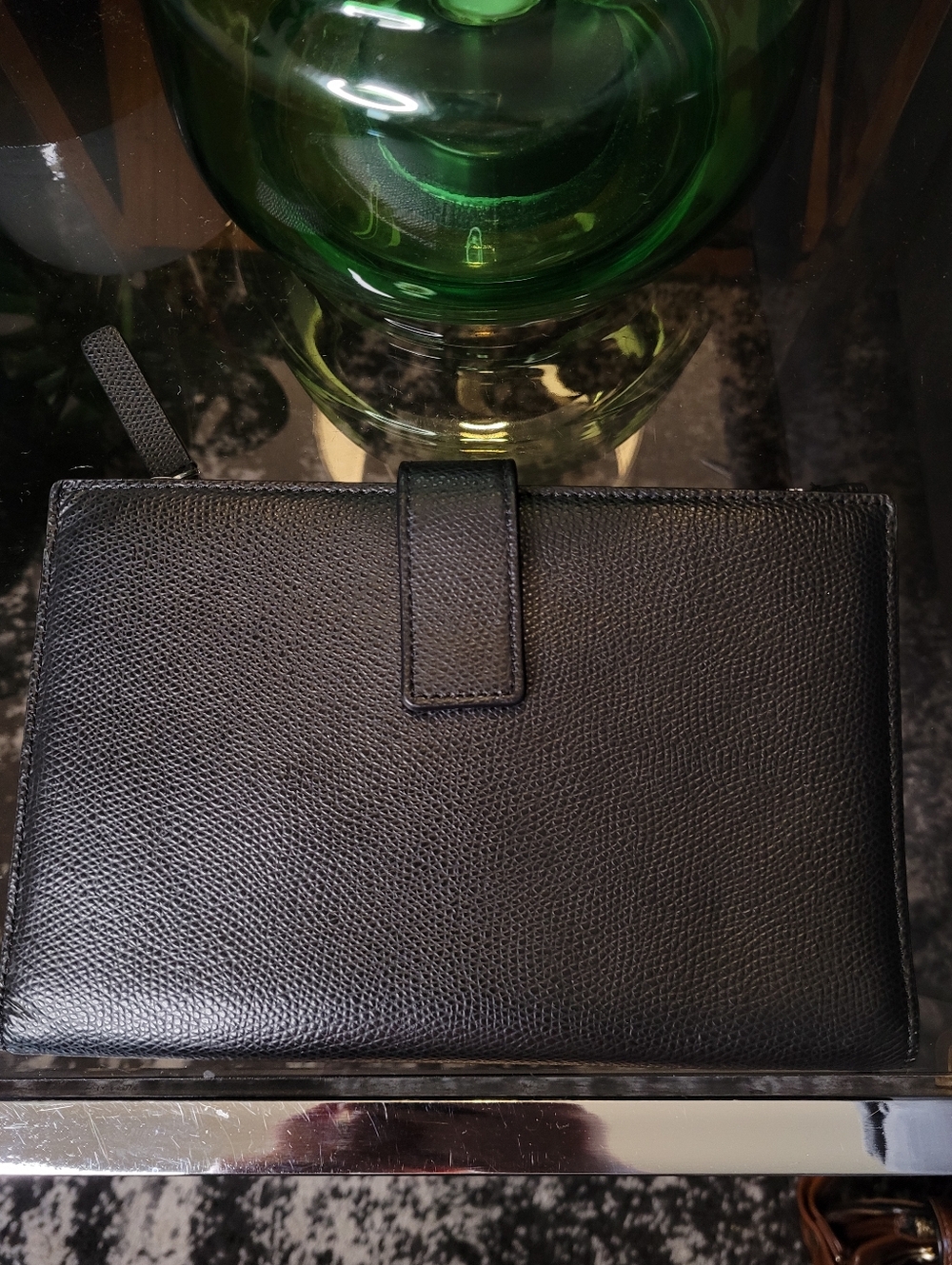 Everlane Black Pebbled Leather The Traveler Large Zippered Wallet Billfold - Picture 4 of 16